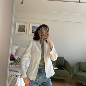 Jcrew | white linen blazer size 4